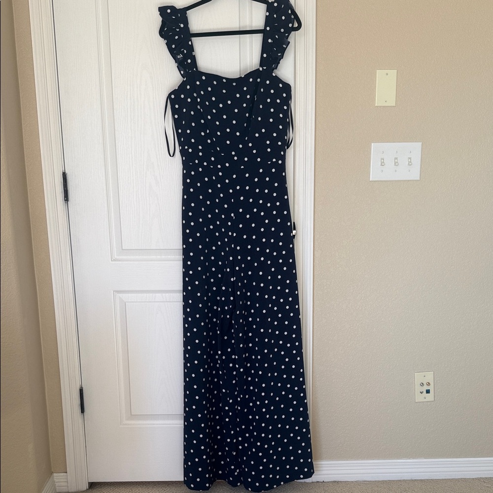 Eliza J Black and White Polka Dot Jumpsuit